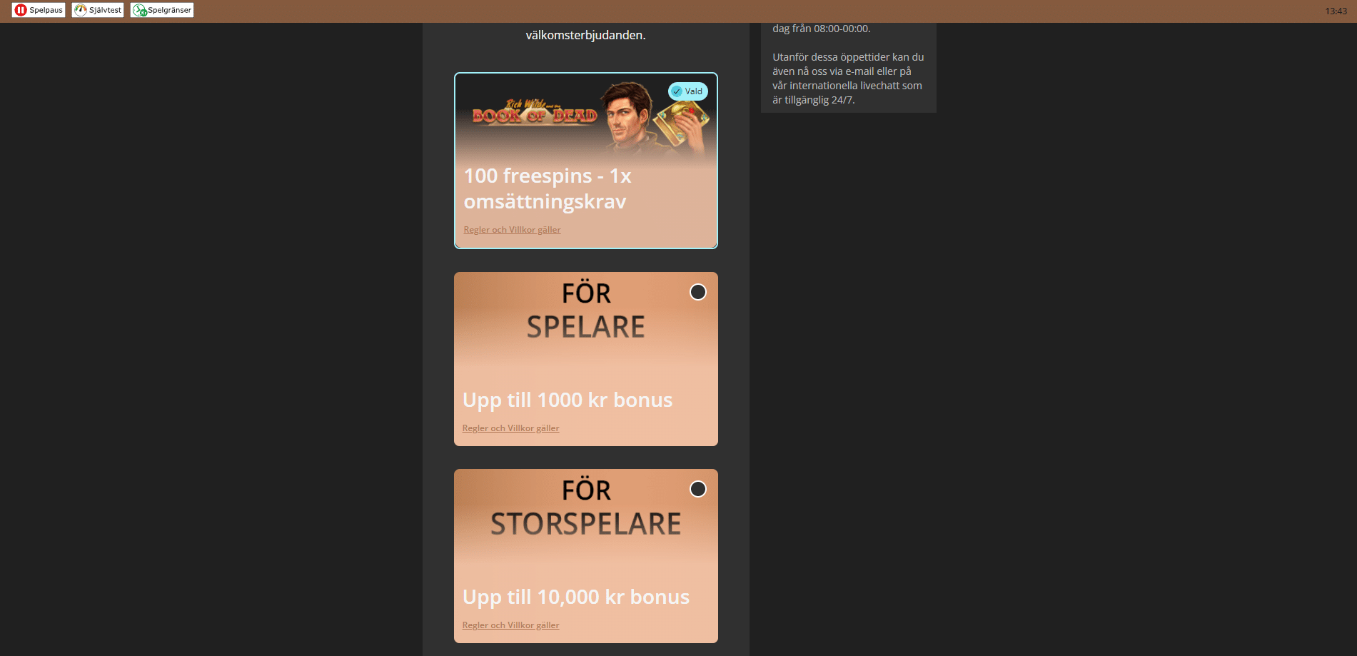 Storspelare välkomstbonus